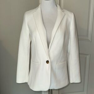 Ann Taylor petite knit blazer. Size 10 petite. Creamy white color.